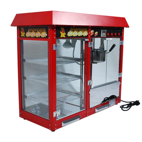 8oz Commercial Popcorn Machine with Heated Display Cabinet