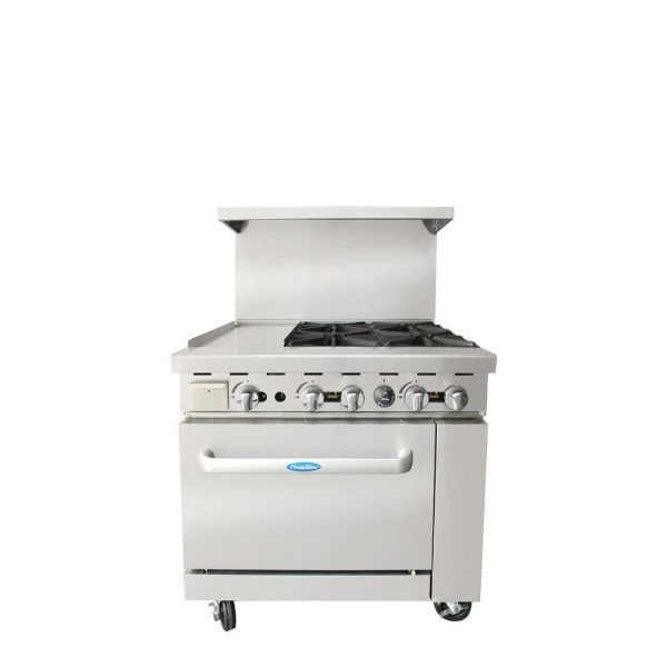 4 Burner Range w/ 12" Griddle